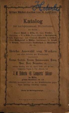 Katalog. [24.] 1888, 16. Apr.