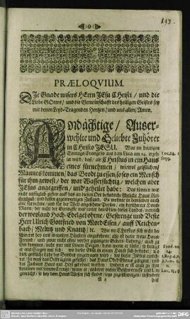 Leichenpredigt : Christiche Leich-Predigt. Praeloquium. Textus. Exordium. Tractatio.