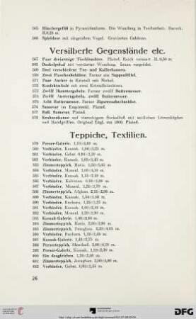 Teppiche, Textilien (Nr. 579-650)