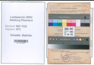 Entnazifizierung Mathilde Schaefer , geb. 09.11.1912 ()