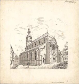 Dolmetsch, Heinrich; Vaihingen / Enz; Ev. Pfarrkirche, Restaurierung - Südostseite (Perspektive)
