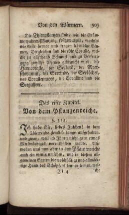 Das eifte Kapitel. Von dem Pflanzenreiche.