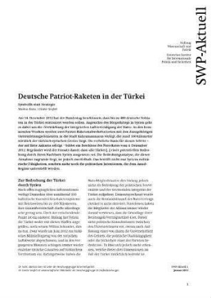 Deutsche Patriot-Raketen in der Türkei : Symbolik statt Strategie