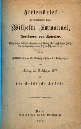 Hirtenbrief ..., 19