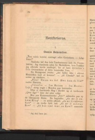 I. Gamle Bekendter.