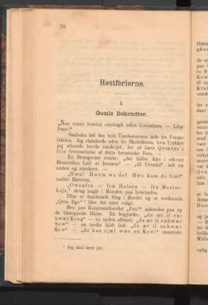 I. Gamle Bekendter.