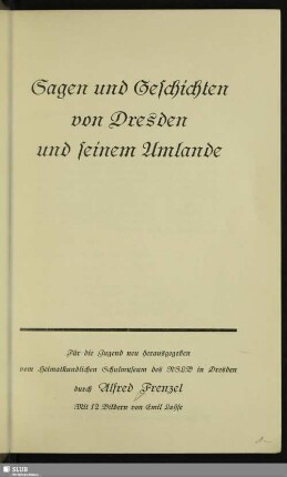 Sagen und Geschichten von Dresden und seinem Umlande : für die Jugend