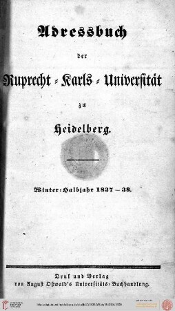 Wintersemester 1838/1838