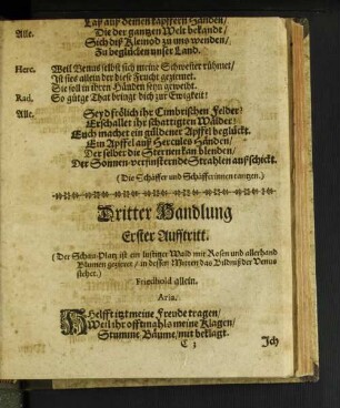 Dritter Handlung Erster Aufftritt.