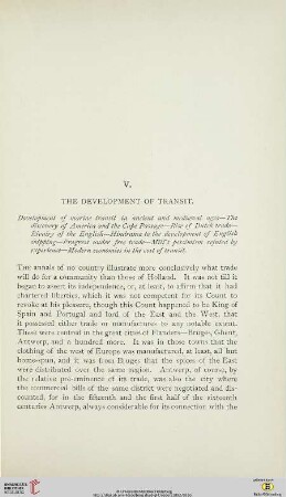 V. The development of transit