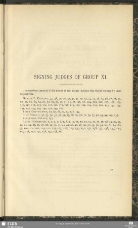 Signing Judges Of Group XI.