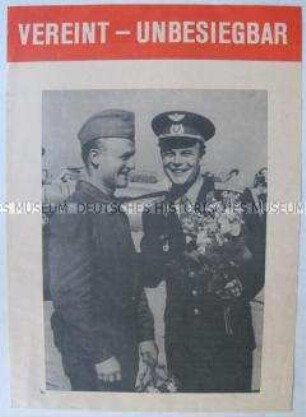 Illustriertes Propagandaflugblatt einer Einheit der Luftstreitkräfte der DDR