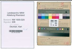 Entnazifizierung Karl Deuhser , geb. 30.10.1899 (Meister)