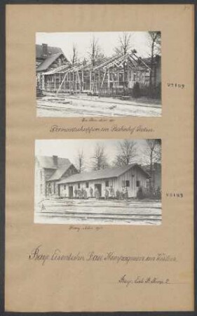 Im Westen: Proviantschuppen im Bahnhof Sedan, im Bau