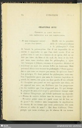 Chapitre XVII. Comment il faut adapter les prénotions aux cas paritculiers