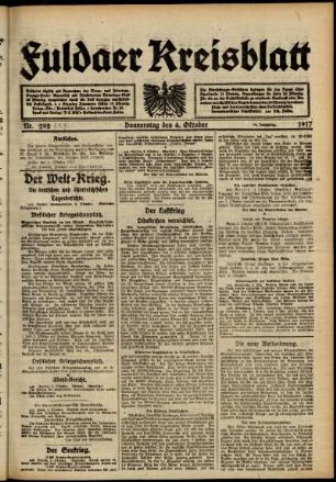 Ausgabe vom Donnerstag, den 04. Oktober 1917.