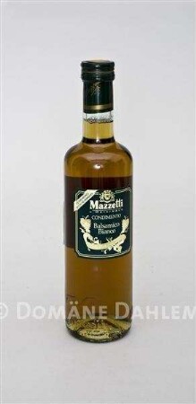 Einkauf Biolek: Flasche "Balsamico Bianco" der Firma "Mazzetti"