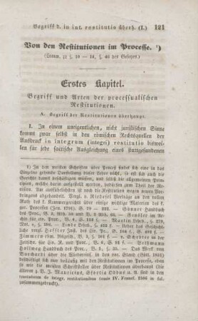 Von den Restitutionen im Processe