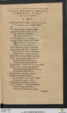 Pauli Melissi ... Ode