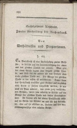 Sechszehnter Abschnitt. Zweite Abtheilung der Rechenkunst.
