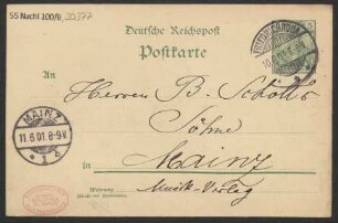 Brief an B. Schott's Söhne : 10.06.1901