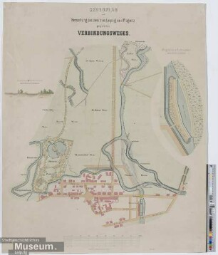 Grundplan zur Herstellung des zwischen Leipzig und Plagwitz projectirten Verbindungsweges.