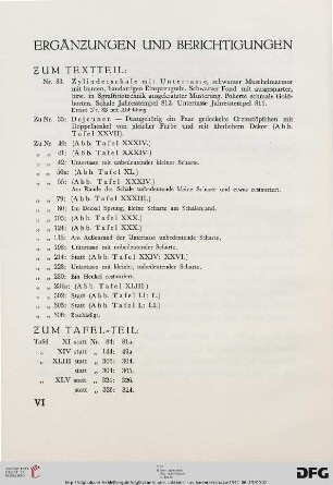 Ergänzungen und Berichtigungen