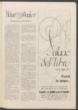 Notas sociales : Preparativos y proyectos