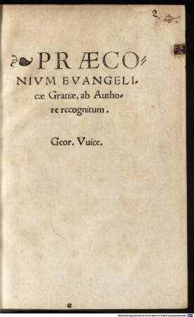 Praeconivm Evangelicae Gratiae