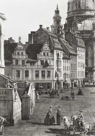 Der Neumarkt zu Dresden vom Jüdenhof aus