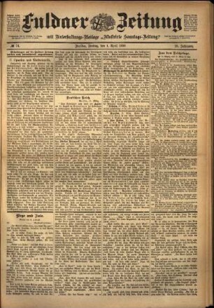 Ausgabe vom Freitag, den 01. April 1898.