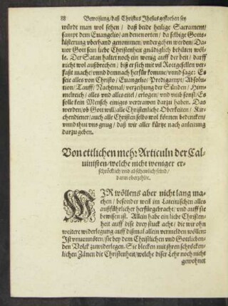 Von ettlichen mehr Articuln der Calvinisten/ welche nicht weniger erschröcklich und abschewlich seind/ dann oberzehlte.