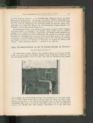 Altes Steinmetzzeichen an der St.-Severin-Kirche in Keitum? Von Hermann Schmidt