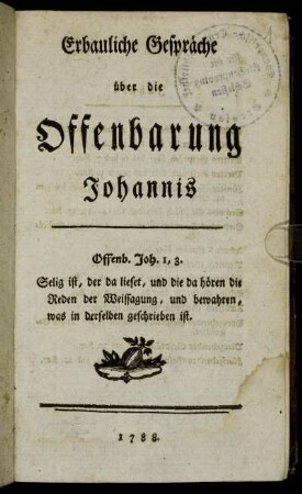 Erbauliche Gespräche über die Offenbarung Johannis