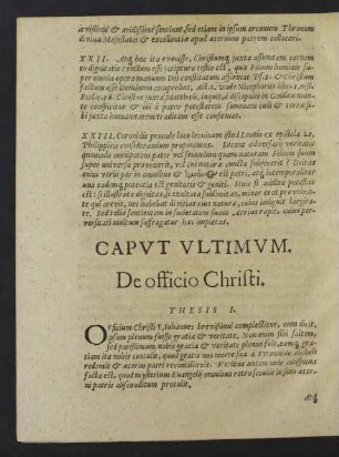 Caput Ultimum. De officio Christi.