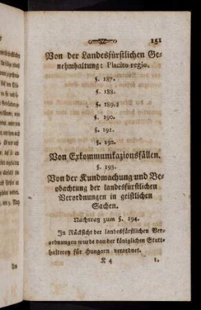 151, Von der landesfuerstlichen Genehmhaltung