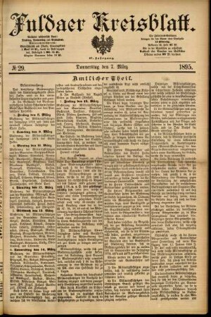 Ausgabe vom Donnerstag, den 07. März 1895.