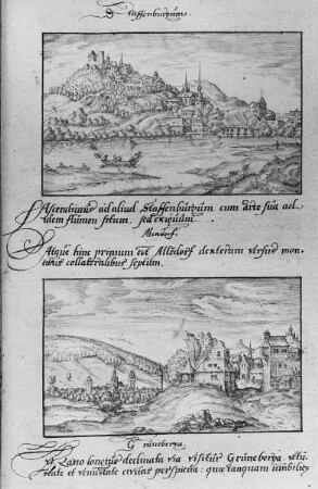 Synopsis descriptionis totius Hassiae tribus libris Comprehensae — Stadtansichten von Allendorf an der Lumda und Grünberg in Hessen
