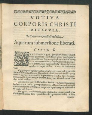 Aquarum submersione liberati. Caput I.
