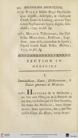 Section IV: Médicine