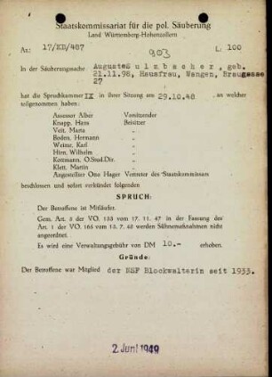 Sulzbacher, Auguste