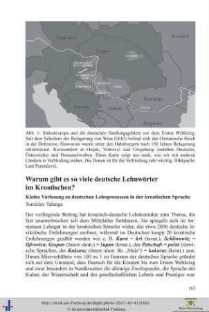 Warum gibt es so viele deutsche Lehnwörter im Kroatischen?