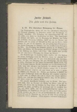 Zweiter Abschnitt. Die Erde und die Sonne.