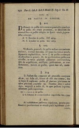Tit II. De Pactis In Genere.