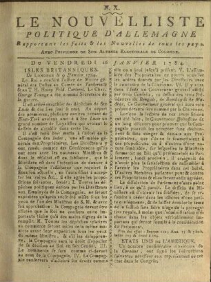 Le nouvelliste politique d'Allemagne. 1780-1787