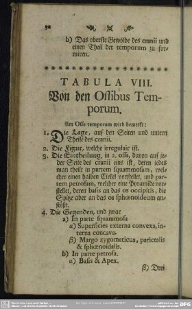 Tabula VIII. Von den Ossibus Temporum