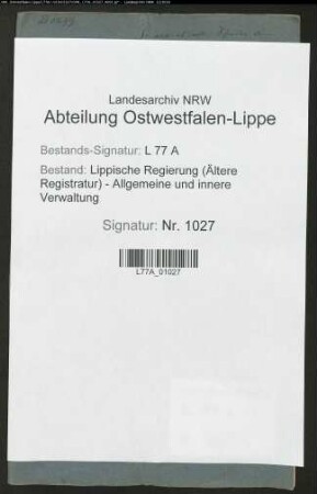 Wrugeregister des Amtes Schieder