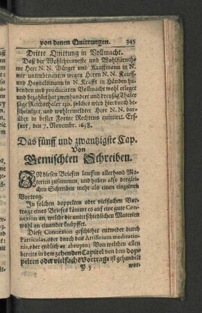 Das fünff und zwantzigste Cap. Von Gemischten Schreiben.