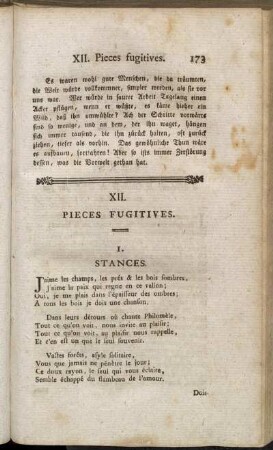 XII. Pieces Fugitives.