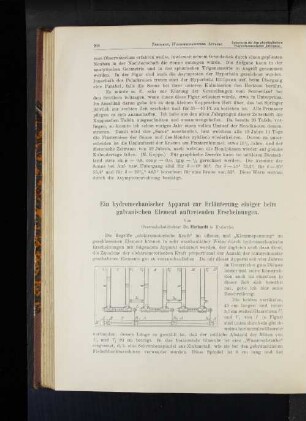 Ein hydromechanischer Apparat zur Erläuterung einiger beim galvanischen Element auftretenden Erscheinungen.